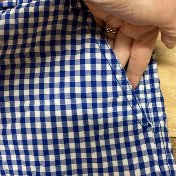 J. Crew size 2 Dressy Blue Gingham Mid-rise 3.5” Shorts with Pockets - Picture 3 of 10
